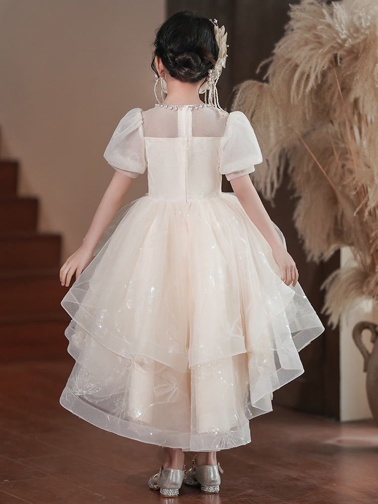 花童婚礼小女孩公主裙燕尾演出服夏2025新款小主持人女童高端礼服