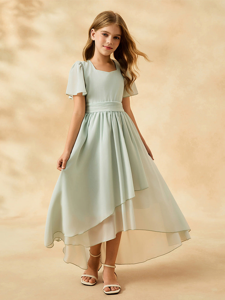 2025女儿童礼服雪纺连衣裙舞台演奏音乐会晚礼服小提琴钢琴演出服