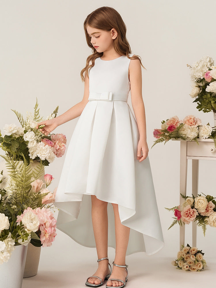 儿童钢琴演出服模特走秀礼服女童晚礼服2025新款前短后长公主裙