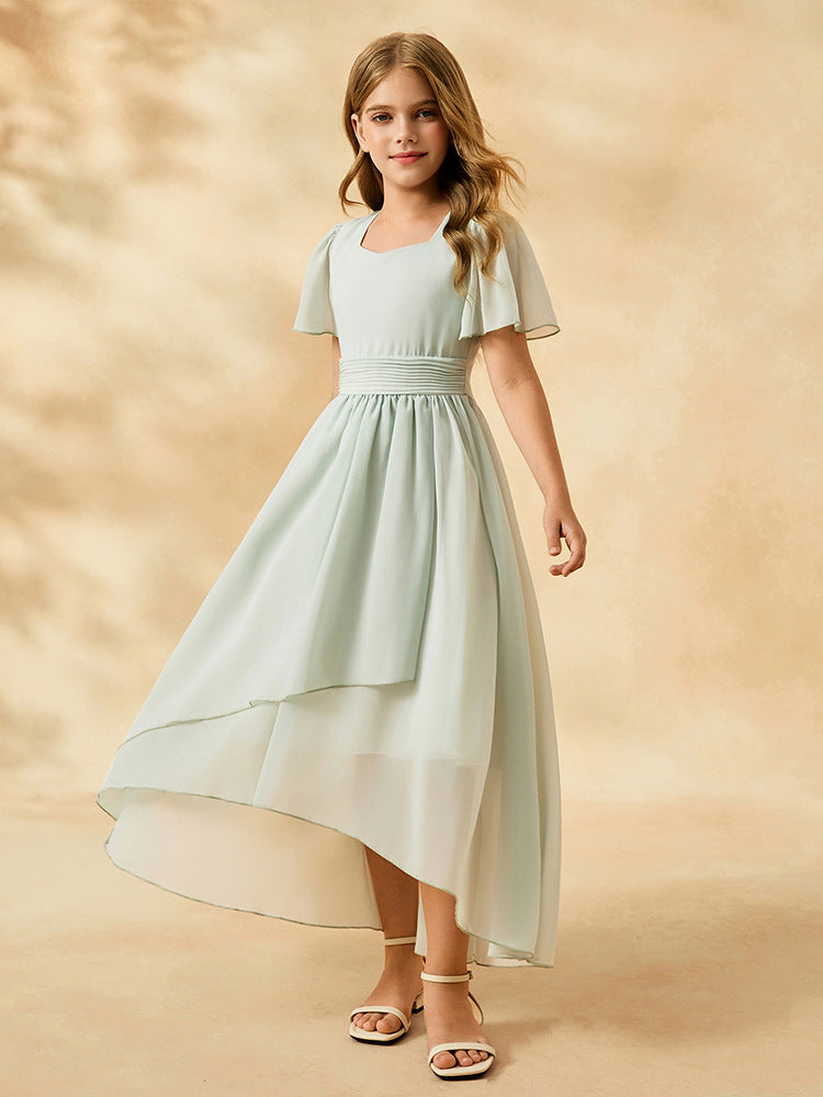 2025女儿童礼服雪纺连衣裙舞台演奏音乐会晚礼服小提琴钢琴演出服