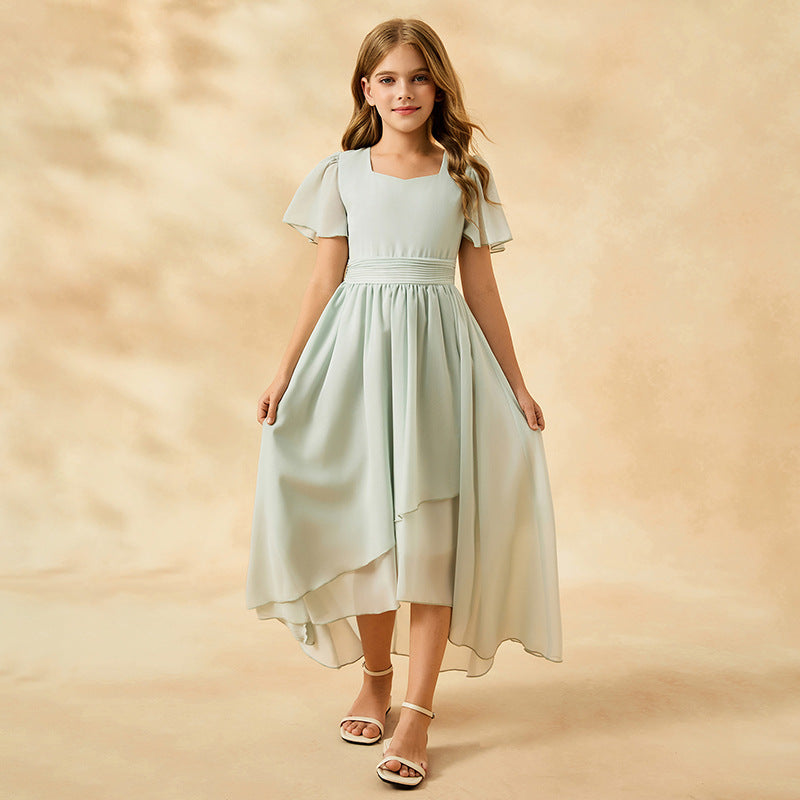 2025女儿童礼服雪纺连衣裙舞台演奏音乐会晚礼服小提琴钢琴演出服