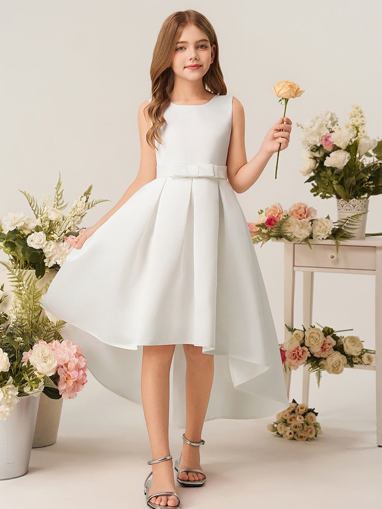 儿童钢琴演出服模特走秀礼服女童晚礼服2025新款前短后长公主裙