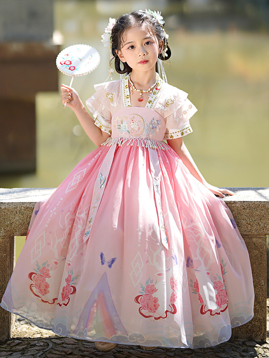 女童汉服2025新款春夏中国风舞蹈连衣裙儿童公主裙中大童