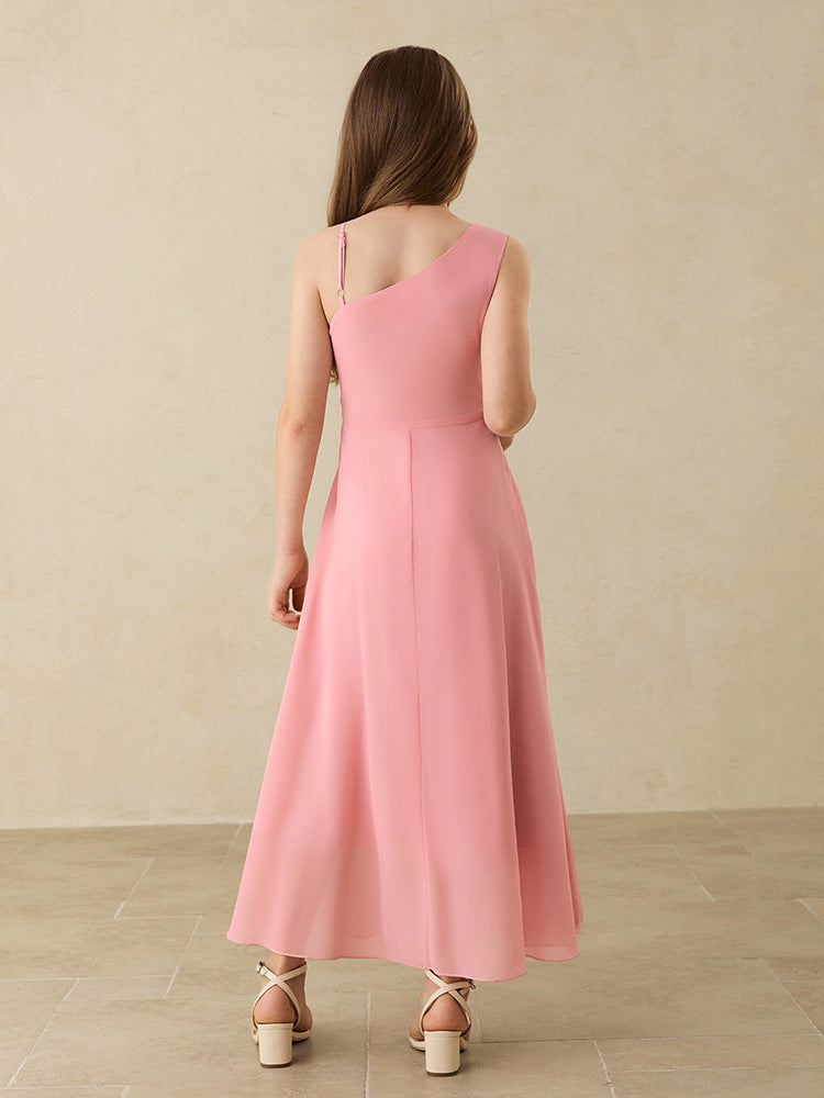 儿童小主持礼服2025新款女童公主裙气质钢琴演奏演出服雪纺连衣裙