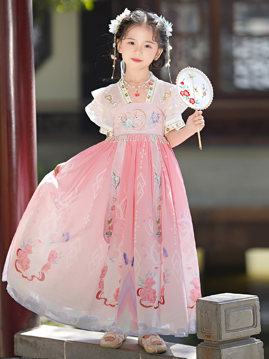 女童汉服2025新款春夏中国风舞蹈连衣裙儿童公主裙中大童