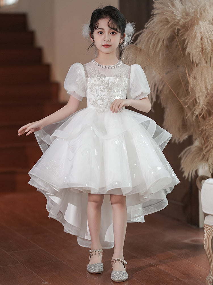 花童婚礼小女孩公主裙燕尾演出服夏2025新款小主持人女童高端礼服